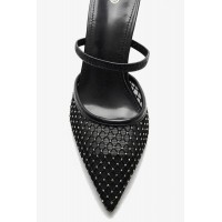 Mules Μυτερά με Δίχτυ & Στρας K2830 ΜΑΥΡΟ