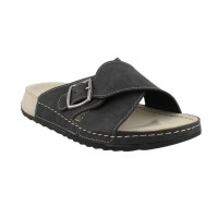 ANTONELLO 56.S5107-B07 Μαύρο Πέδιλο Ανδρικό Με Ρυθμιζόμενο Κούμπωμα