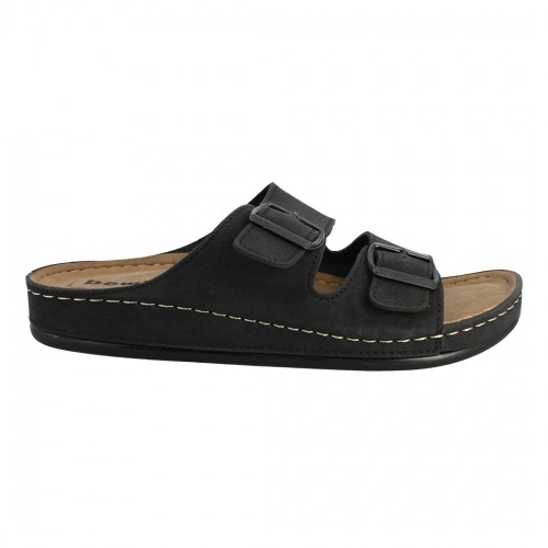 BEWILD 56.S698N-4824 Μαύρη Ανδρική Παντόφλα Με Δύο Τοκάδες BEWILD 56.S698N-4824 Μαύρη Ανδρική Παντόφλα Με Δύο Τοκάδες