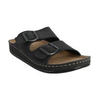 BEWILD 56.S698N-4824 Μαύρη Ανδρική Παντόφλα Με Δύο Τοκάδες