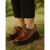 Zak Shoes SD57075 – Γυναικεία Oxford με Κορδόνια Κάμελ