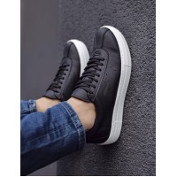 Men's black Casual Leatherette Sneakers CH163