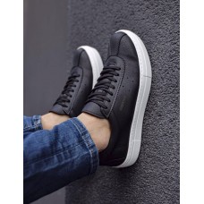 Ανδρικά μαύρα Casual Sneakers δερματίνη CH163
