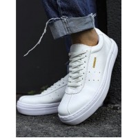 Men's white Casual Leatherette Sneakers CH163