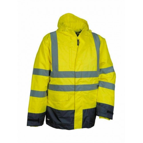 Αδιάβροχο Αντανακλαστικό Παρκά 4 σε 1 Cofra Telsen yellow/navy