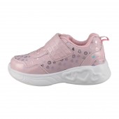 IQKIDS 92.KARLA-195 Ροζ Αθλητικό Με Φωτάκια Και Δερμάτινο Πάτο Για Κορίτσια
