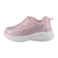 IQKIDS 92.KARLA-195 Ροζ Αθλητικό Με Φωτάκια Και Δερμάτινο Πάτο Για Κορίτσια