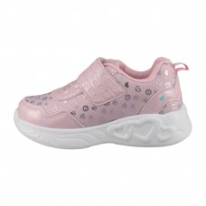 IQKIDS 92.KARLA-195 Ροζ Αθλητικό Με Φωτάκια Και Δερμάτινο Πάτο Για Κορίτσια