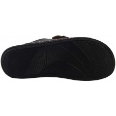 Men's anatomical slippers with leatherette BLACK 2020