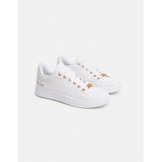 Basic sneakers with metallic details White