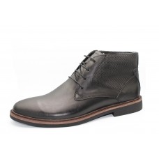 Men's leather boots 7758 in BLACK