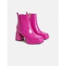 Women's Ankle Boots with Fiapa & Stitching T2951 in PINK