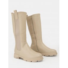 BEIGE WOMEN'S rubber boots with rubber sole