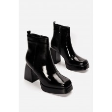 Women's Ankle Boots with Fiapa & Stitching T2951 in BLACK