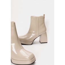 Women's Ankle Boots with Fiapa & Stitching T2951 in BEIGE