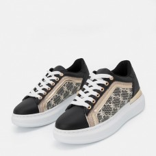 WOMEN Sneakers with laces and a combination of materials